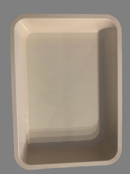 Animal Instincts Litter Tray small white, cat litter tray, cat litter tray with lid, cat litter wood pellets, front side