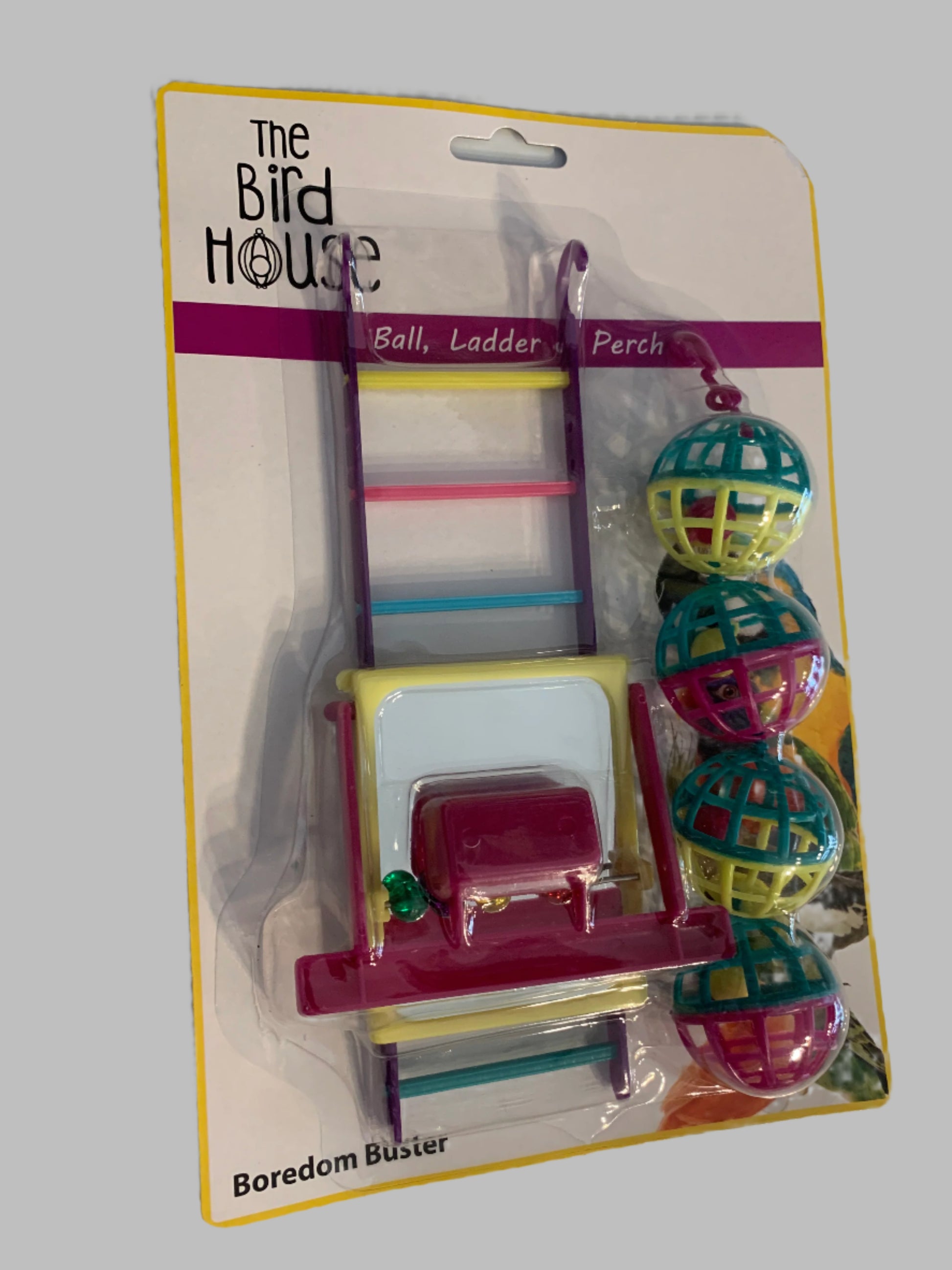 Bird Toy Multipack Ball/Ladder/Perch, bird toys, bird toys for budgies, bird toys for cockatiels, front side
