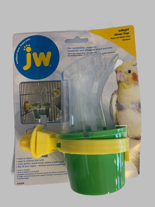 JW cage cup medium, bird toys, bird toys for budgies, bird toys for cockatiels, front side