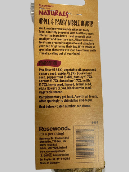 Rosewood Naturals Apple & Pansy Nibble Hearts