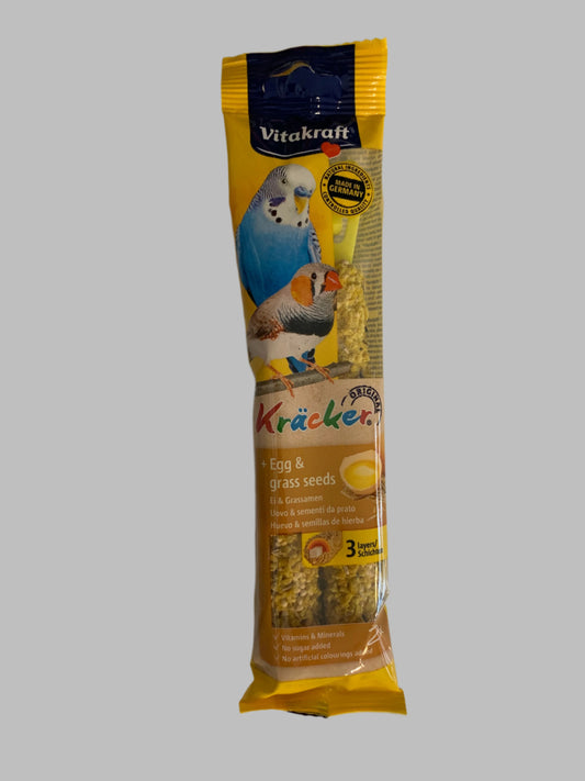 vitakraft egg and grass bird sticks, bird treat, bird treats, bird treats homemade, bird treats for cockatiel, front side