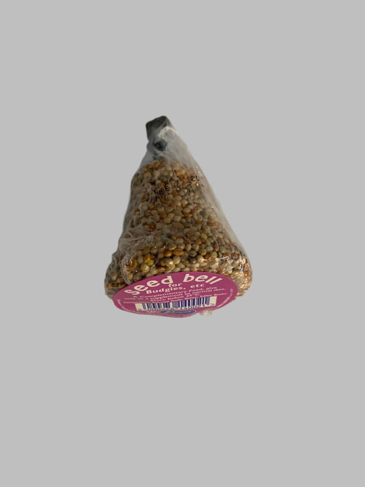 Johnsons seed bell, bird treat, bird treats, bird treats homemade, bird treats for cockatiel, front side