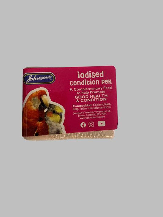 Johnsons Iodised Condition Pek 33g, bird treat, bird treats, bird treats homemade, bird treats for cockatiel, front side
