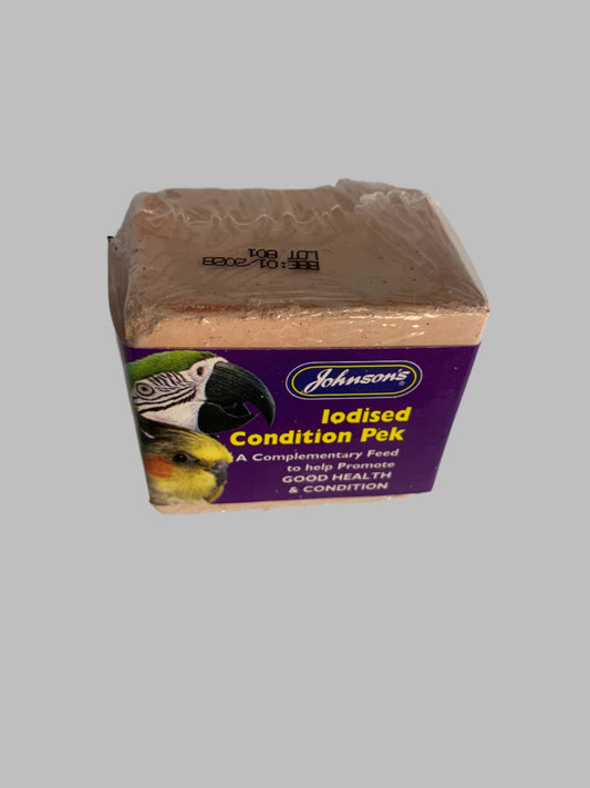 Johnsons Iodised Condition Pek 100g, bird treat, bird treats, bird treats homemade, bird treats for cockatiel, front side