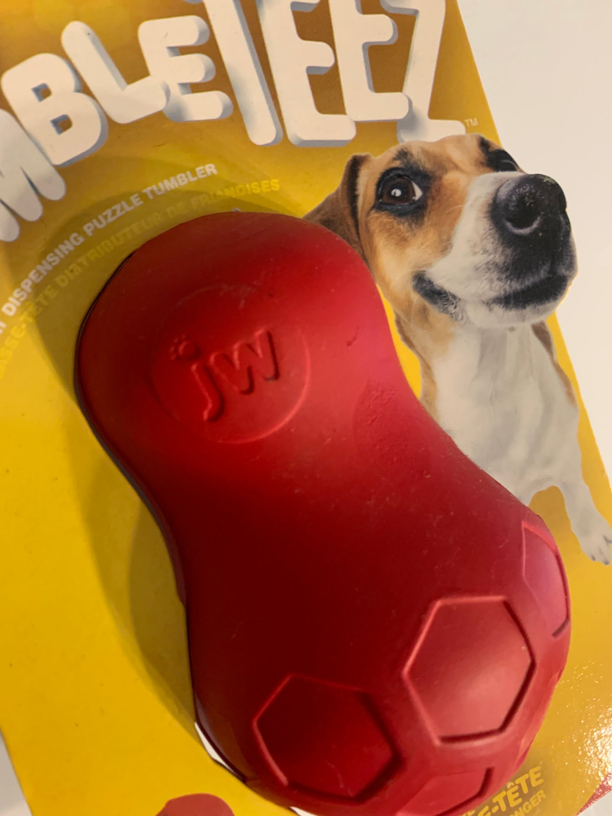 JW Pet Tumble Teez Dog Toy medium, dog toys uk, dog toys amazon, left side