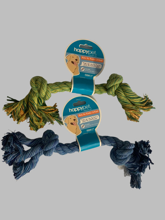 Happy Pet Flossin Fun 2 Knot Rope, dog toys uk, dog toys amazon, front side