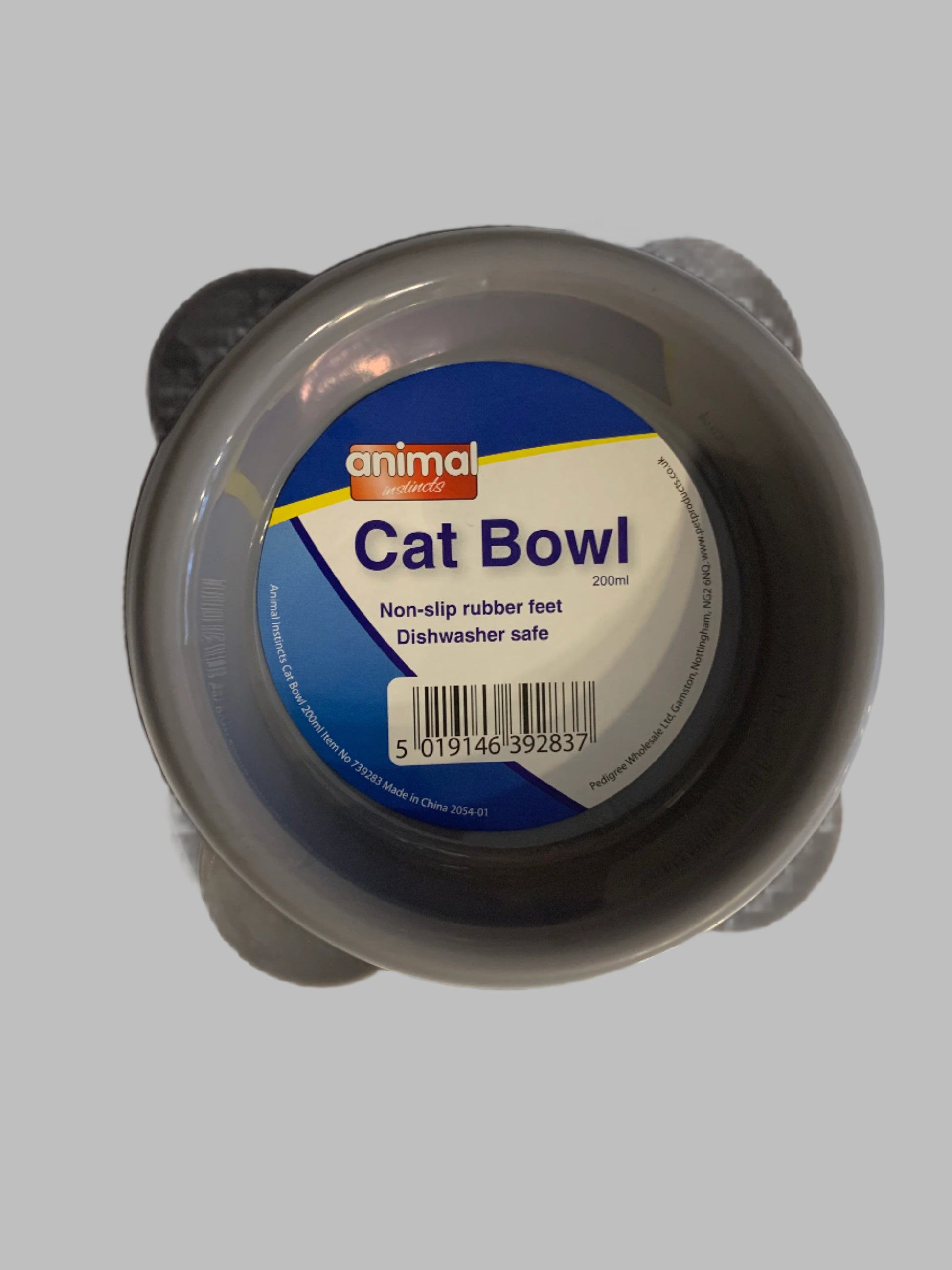 Animal Instincts Plastic Cat Bowl 200ml grey, cat bowls, bowl cat, front side