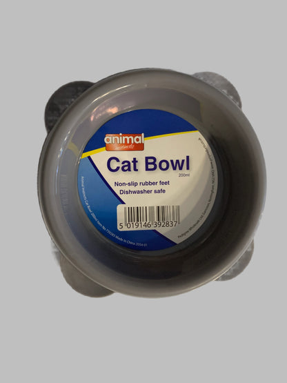 Animal Instincts Plastic Cat Bowl 200ml grey, cat bowls, bowl cat, front side