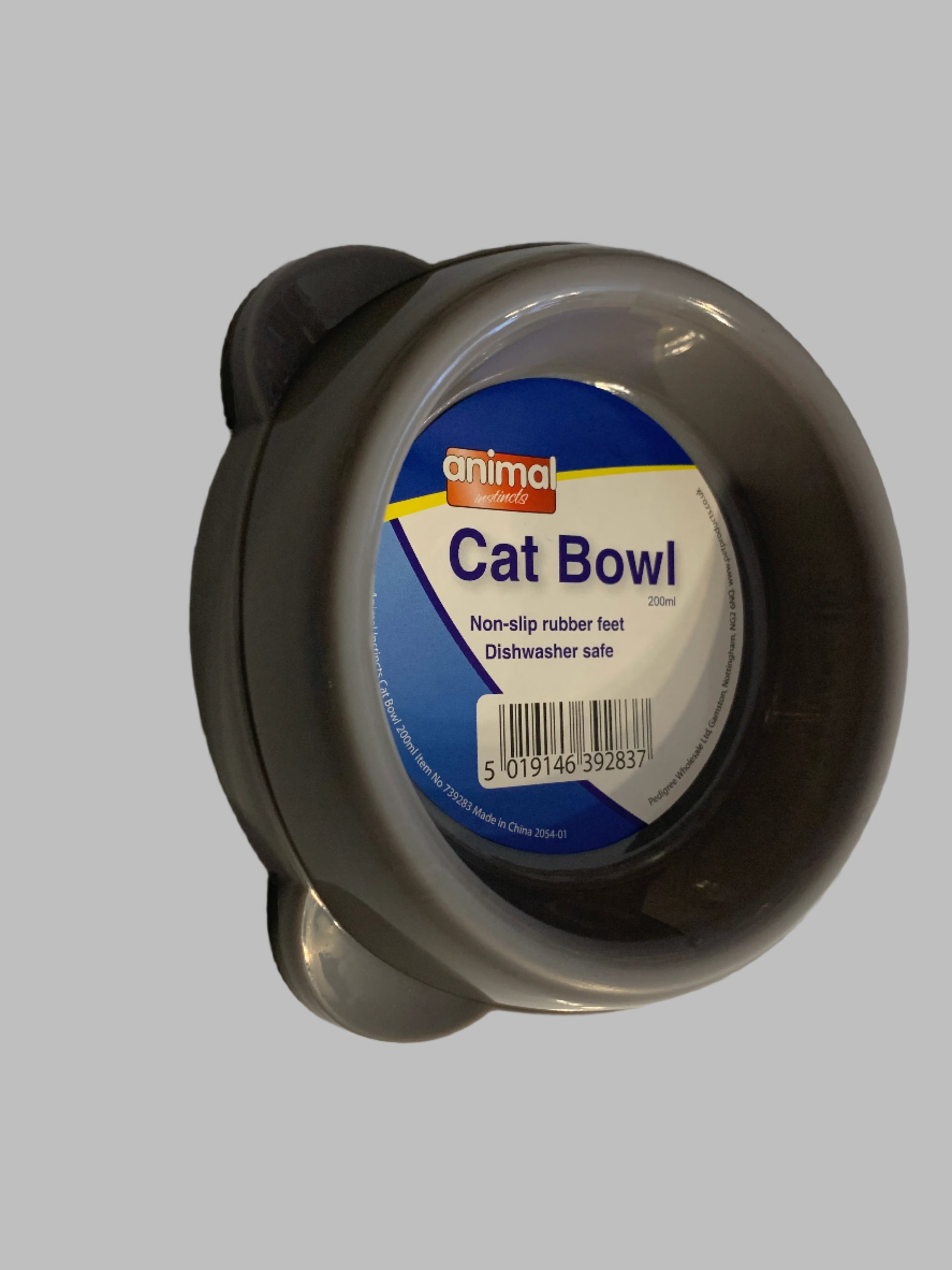 Animal Instincts Plastic Cat Bowl 200ml grey, cat bowls, bowl cat, left side