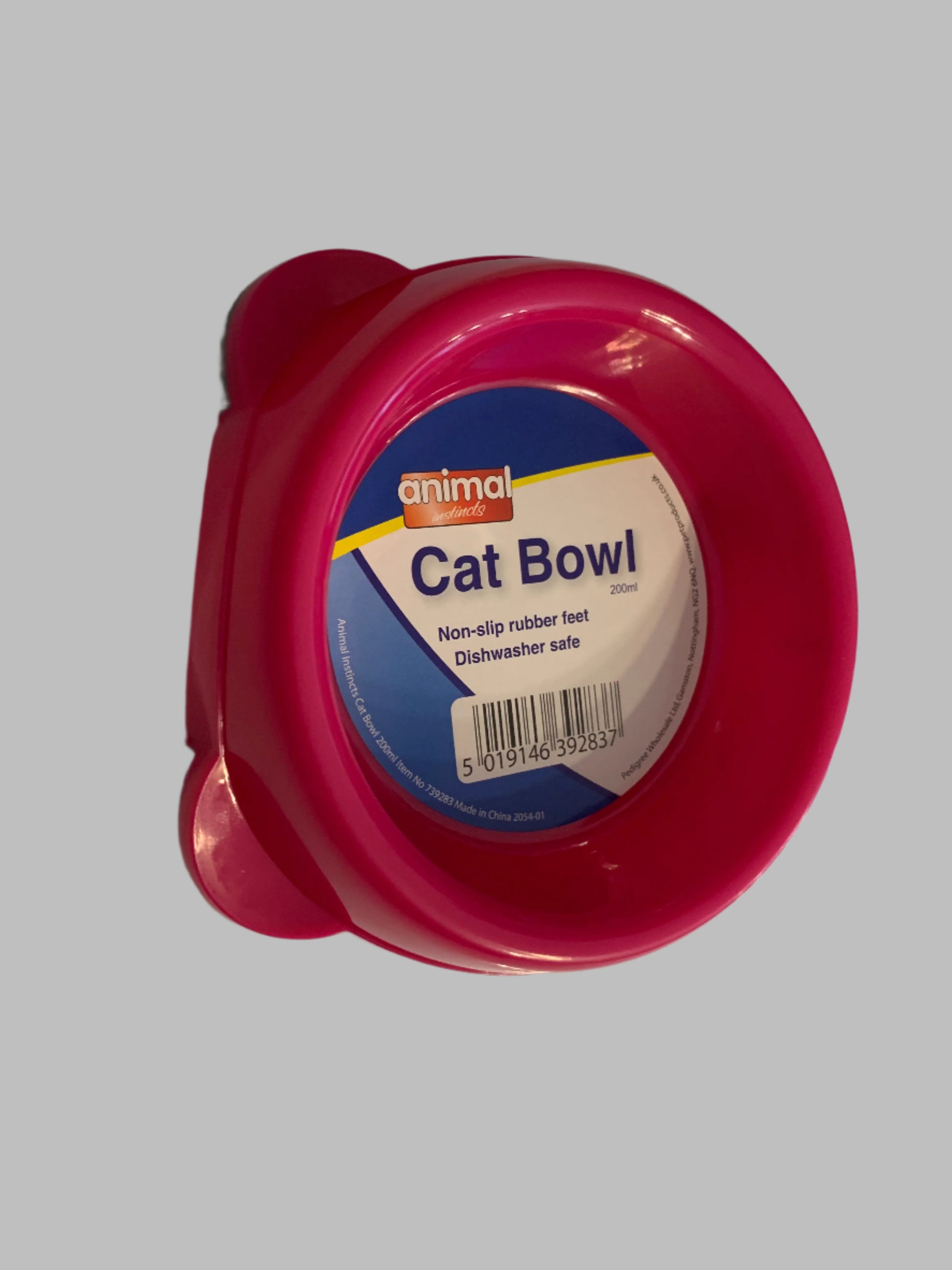 Animal Instincts Plastic Cat Bowl 200ml pink, cat bowls, bowl cat, left side