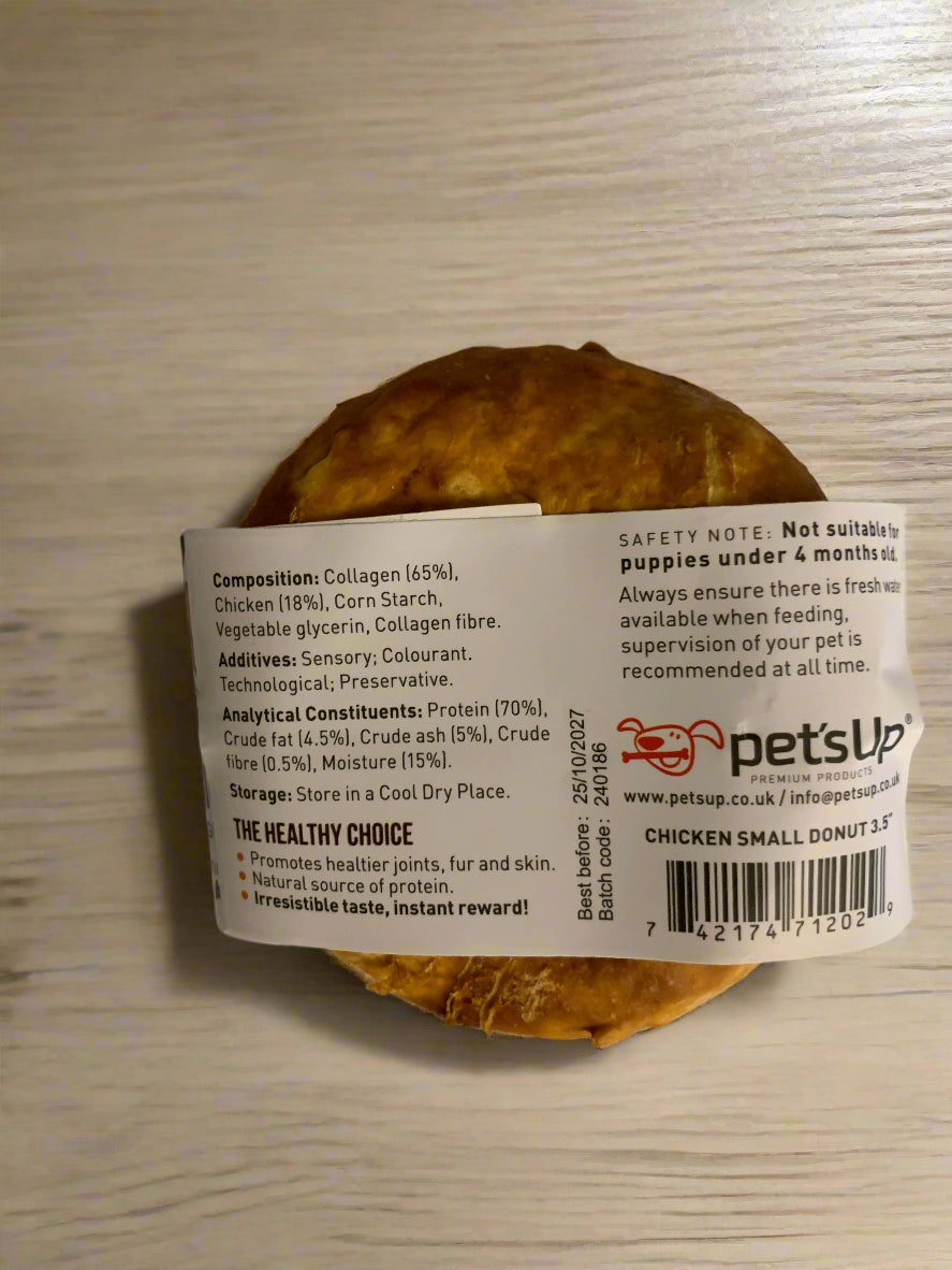 Beef Collagen dipped in Chicken, dog treats, back side
