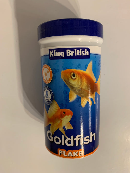 king british goldfish flake food, fish food, fish food near me, front side, pets at home