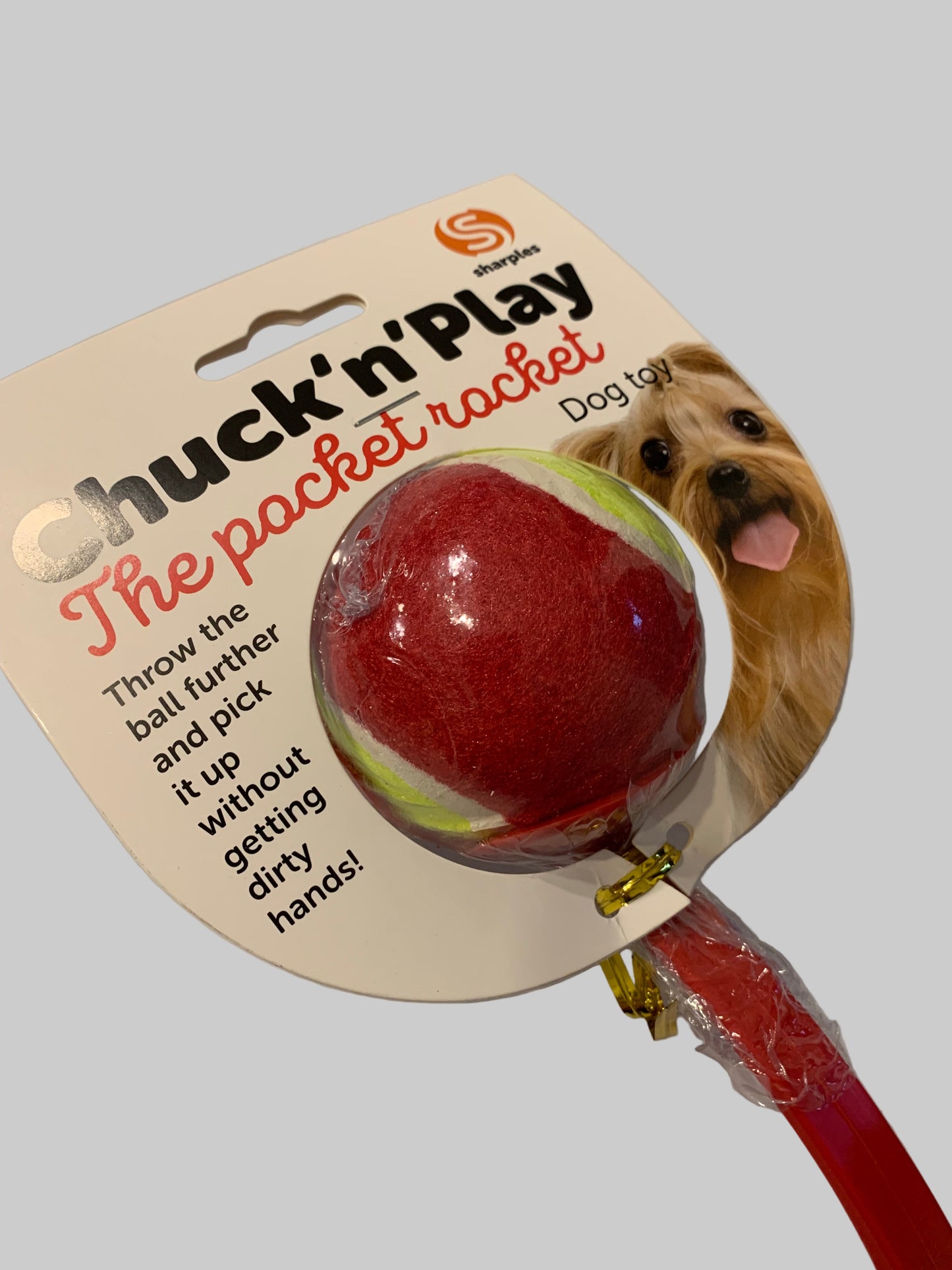 Chuck N Play Pocket Rocket Ball Launcher, dog toys uk, dog toys amazon, left side, pets at home