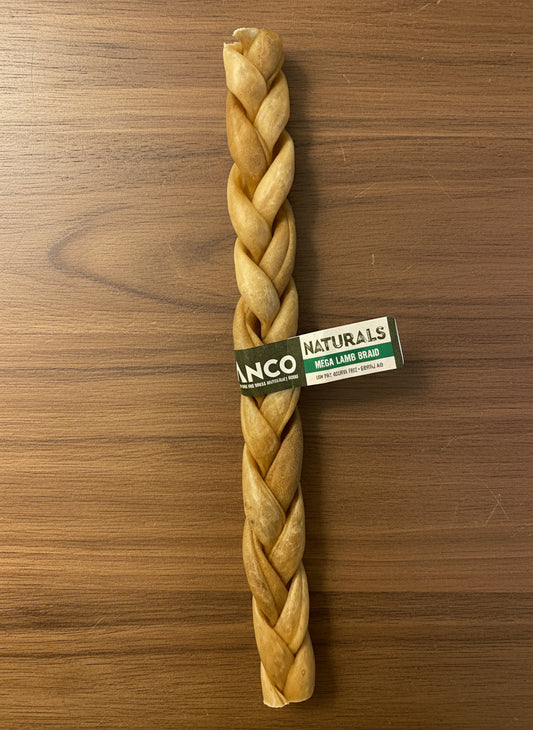 lamb braid stick, Natural Dog Treat, Front Side, natural dog treats, dog treats, pets at home