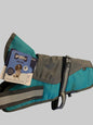 Animate Waterproof Grey/Teal Dog Coat 18", dog coats, dog coats uk, waterproof dog coats, dog coats with harness, dog coats with legs, right side, pets at home