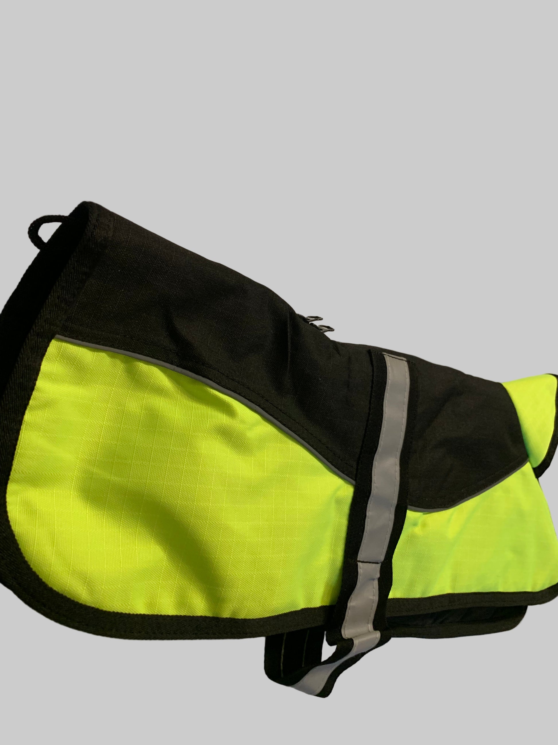 Animate Waterproof Hi-Viz Dog Coat 16", dog coats, dog coats uk, waterproof dog coats, dog coats with harness, dog coats with legs, left side, pets at home
