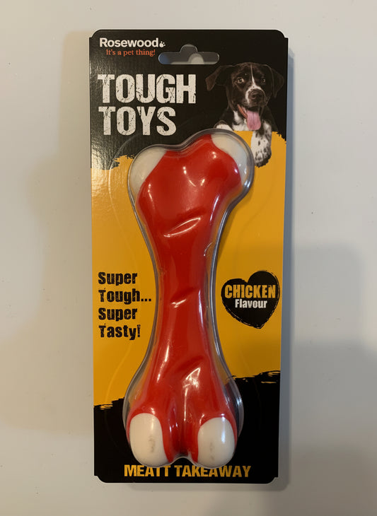 Rosewood Chicken Flavour Tough Dog Toy, dog toys uk, dog toys amazon, front side, pets at home