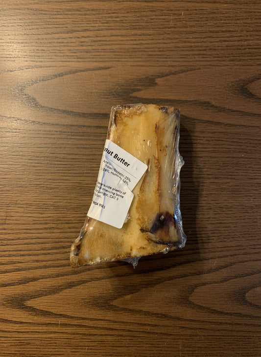 Beef shank with peanut butter, dog treats, front side, pets at home, natural dog treats, pets at home