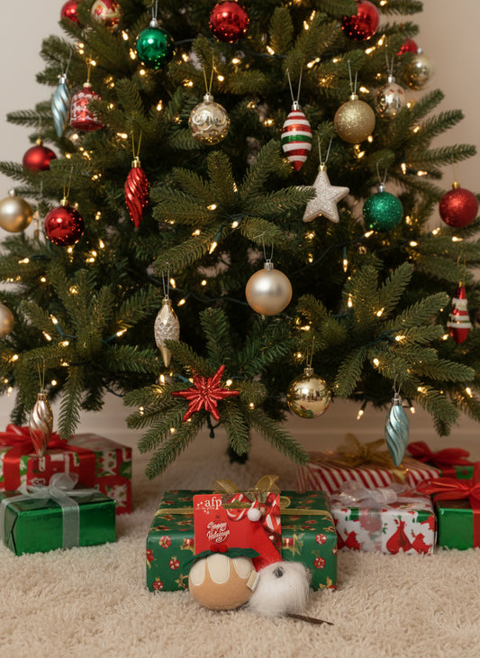 Christmas Pudding & Santa Cat Toy