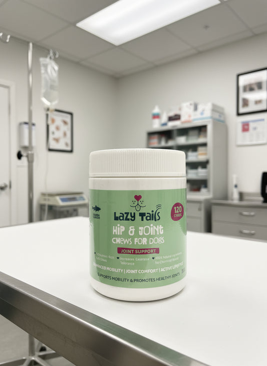 Lazy Tails Hip & Joint Chews For Dogs 120pk, dog supplements, dog supplements uk, dog supplements for joints, dog supplements powder, front side, pets at home