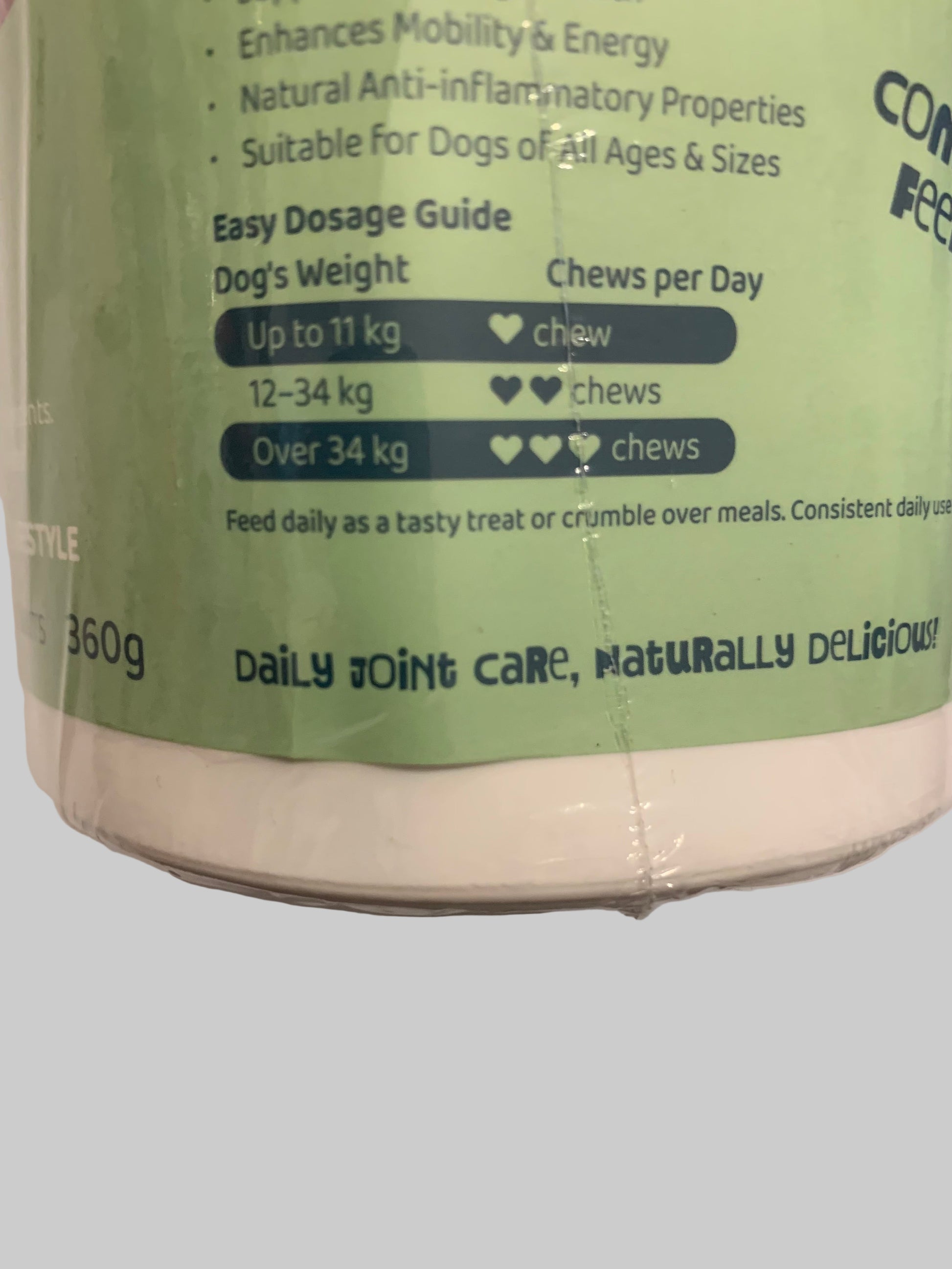 Lazy Tails Hip & Joint Chews For Dogs 120pk, dog supplements, dog supplements uk, dog supplements for joints, dog supplements powder, left side, pets at home