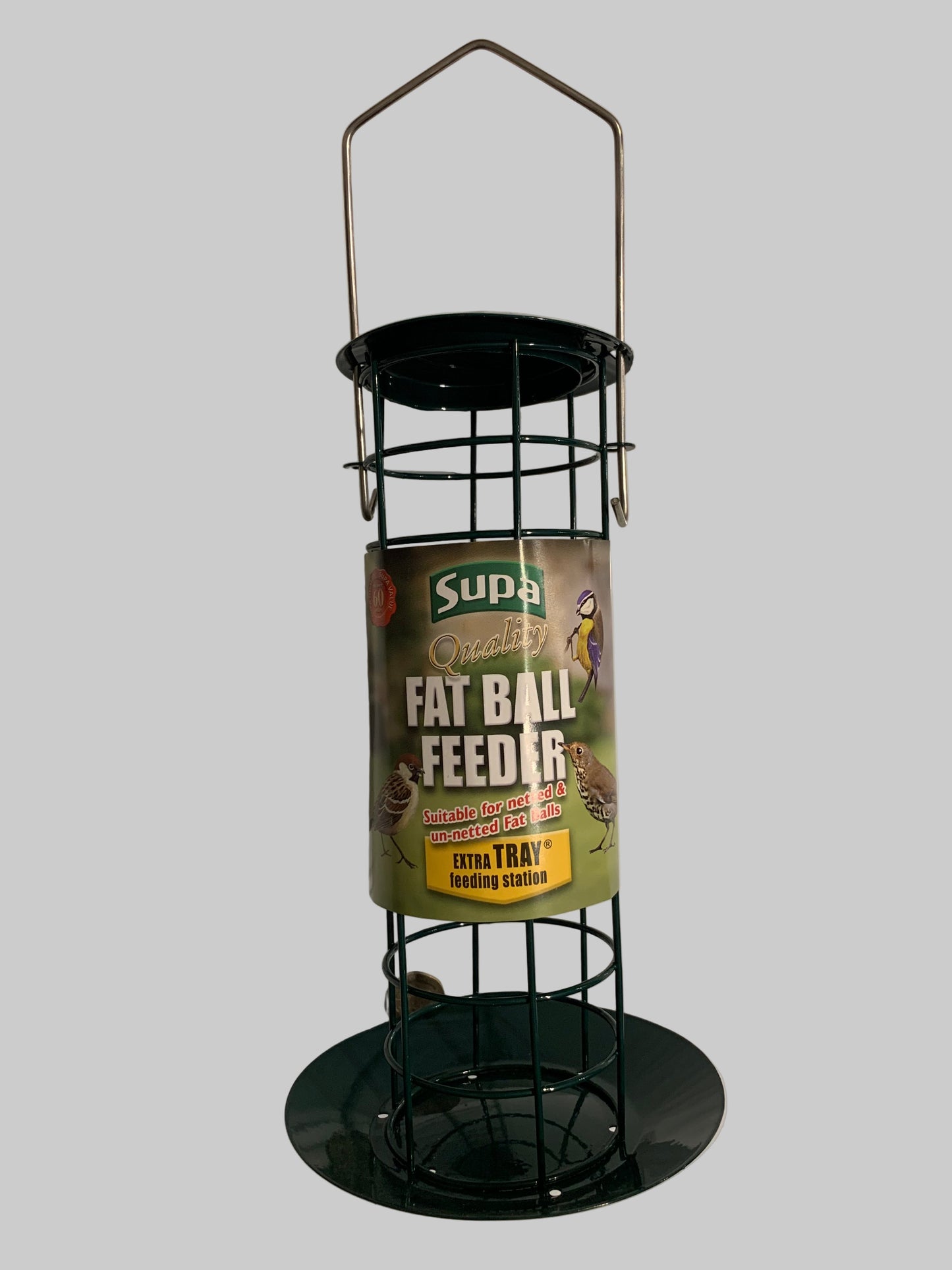 Supa Fat Ball Feeder With Tray, bird feeder, bird feeders, bird feeders uk, bird feeder camera, bird feeders squirrel proof, squirrel proof bird feeders, front side, pets at home