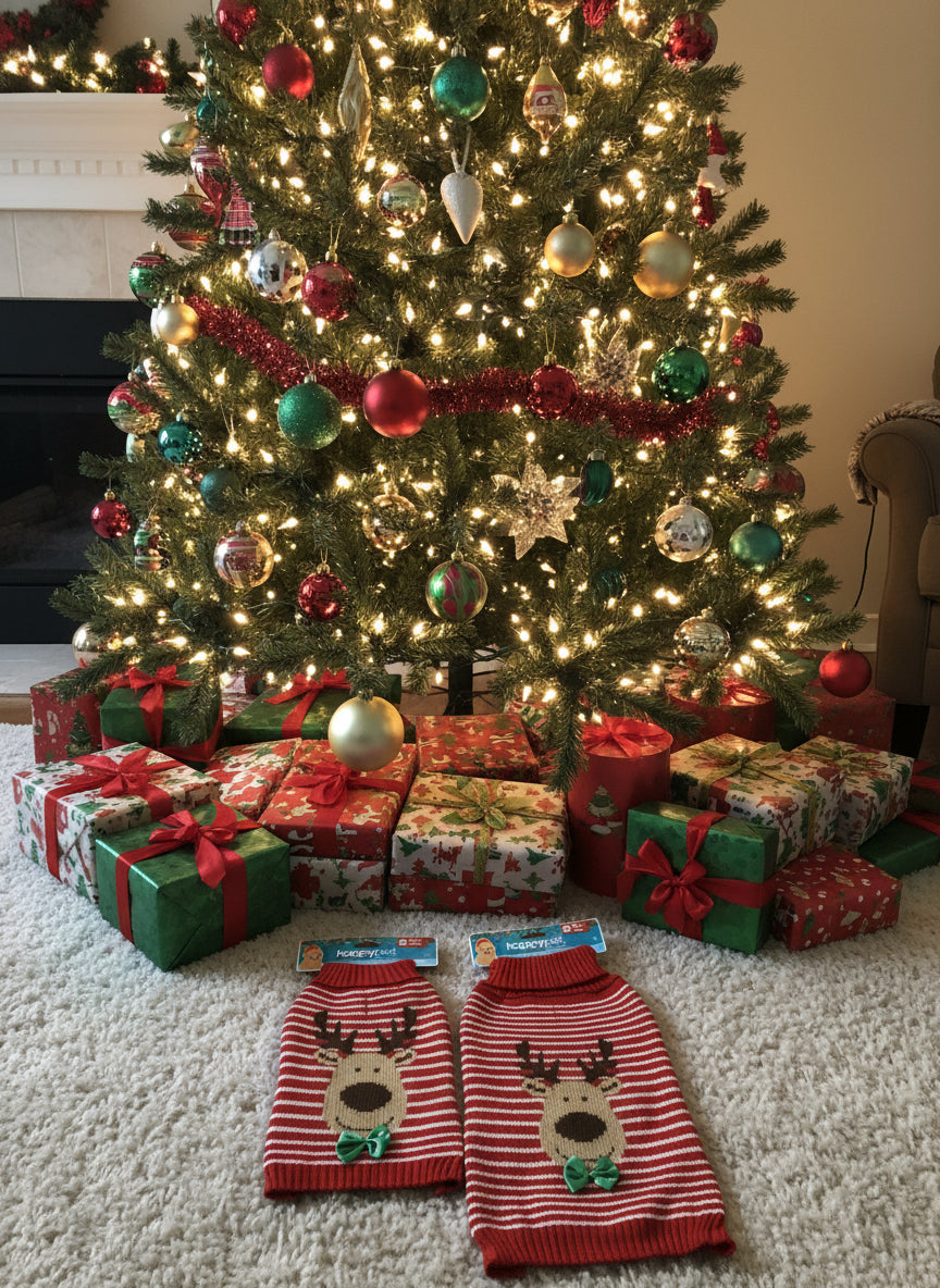 Happy Pet Reindeer Striped Jumper