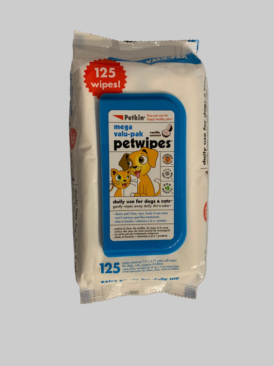 Petkin Pet Wipes 125pk
