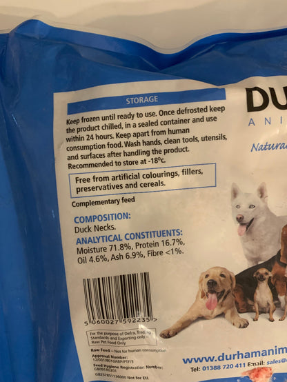 Durham Animal Feed Duck Necks 1kg
