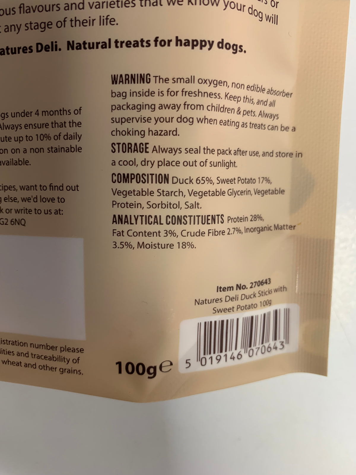 Natures Deli Dog Treats 100g